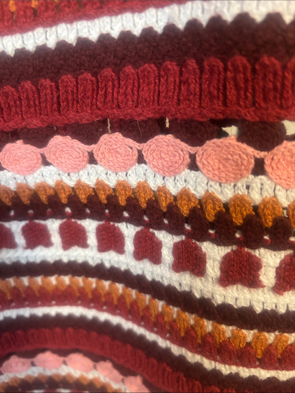 Sezane Burgundy Matching Set Multicolor Fair Isle Knit Sweater - Picture 4 of 9